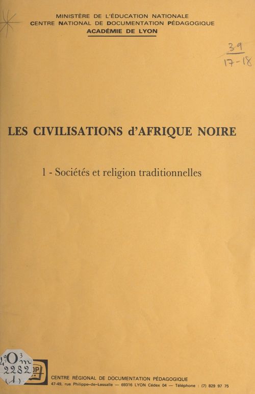 Couverture ebook de Les civilisations d'Afrique Noire (1), de Christian Roche
