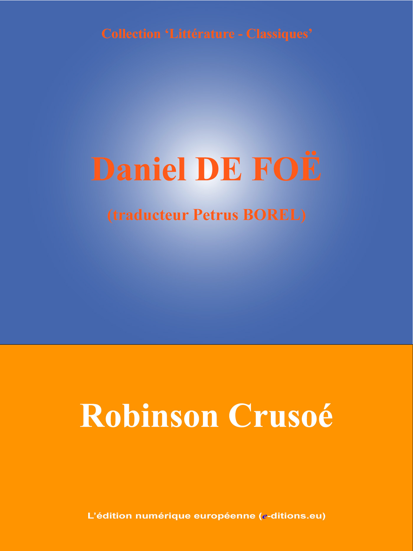 ebook cover of Robinson Crusoé, by Daniel Defoe