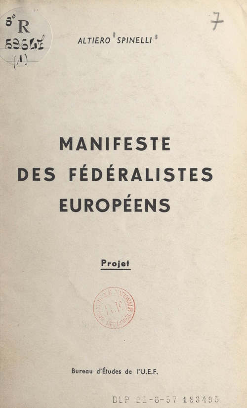 ebook cover of Manifeste des fédéralistes européens, by Altiero Spinelli