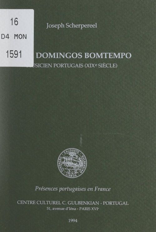 Couverture ebook de João Domingos Bomtempo, musicien portugais, XIXe siècle, de Joseph Scherpereel