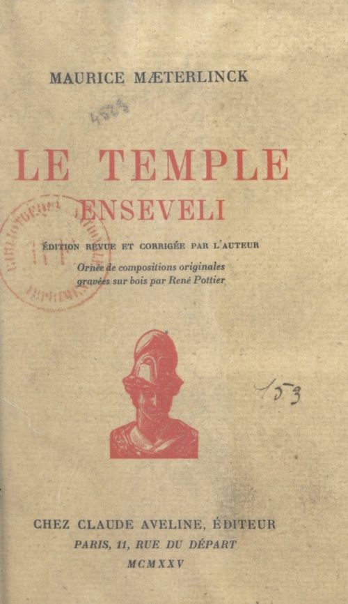 ebook cover of Le temple enseveli, by Maurice Maeterlinck