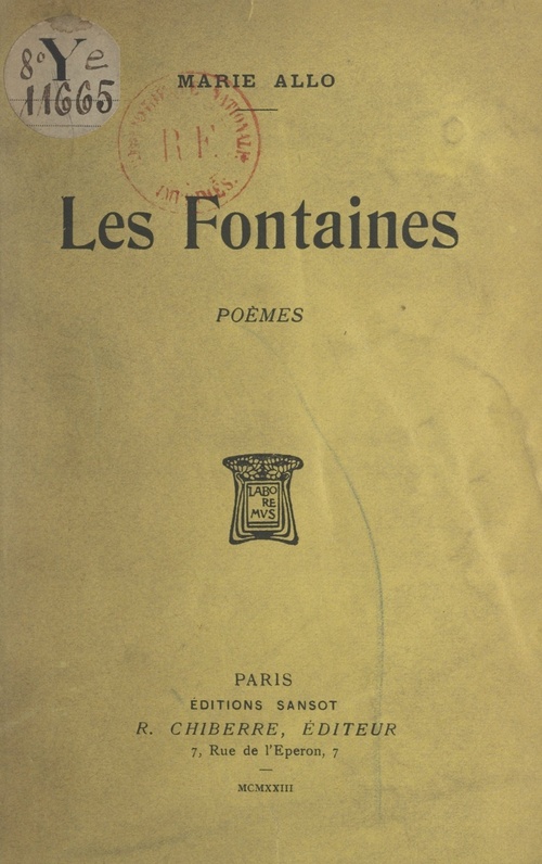 Couverture ebook de Les fontaines, de Marie Allo