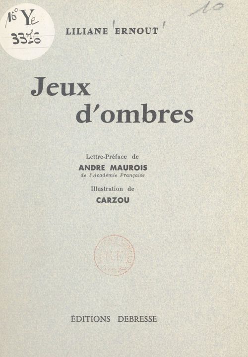 ebook cover of Jeux d'ombres, by Liliane Ernout