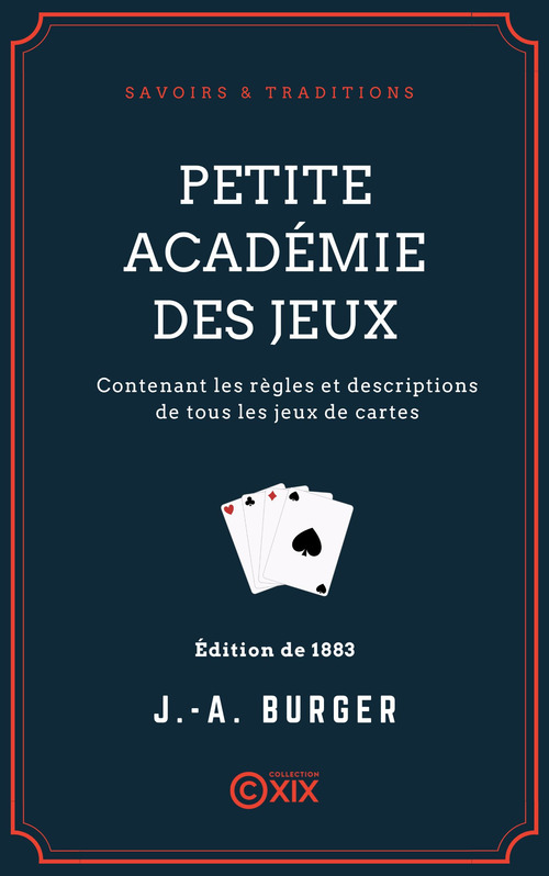 Couverture ebook de Petite académie des jeux, de J.-A. Burger