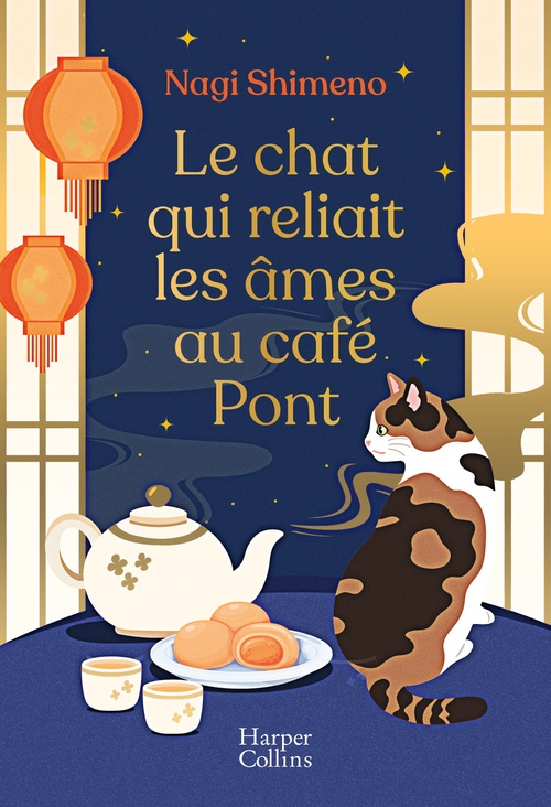 Couverture ebook de Le chat qui reliait les âmes au café Pont, de Nagi Shimeno