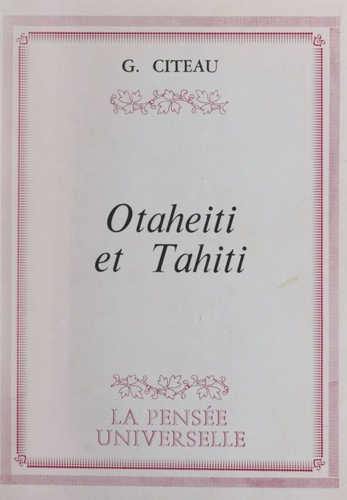 Couverture ebook de Otaheiti et Tahiti, de G. Citeau