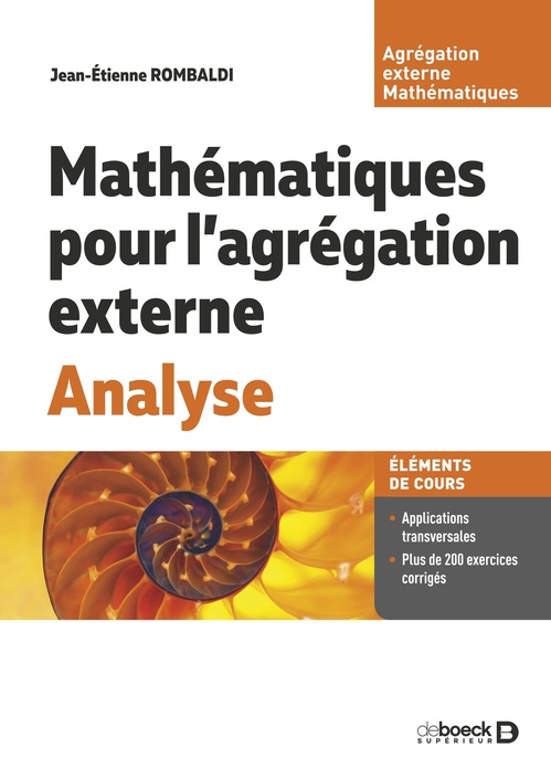 ebook cover of Mathématiques pour l´agrégation externe. Analyse, by Jean-Étienne Rombaldi