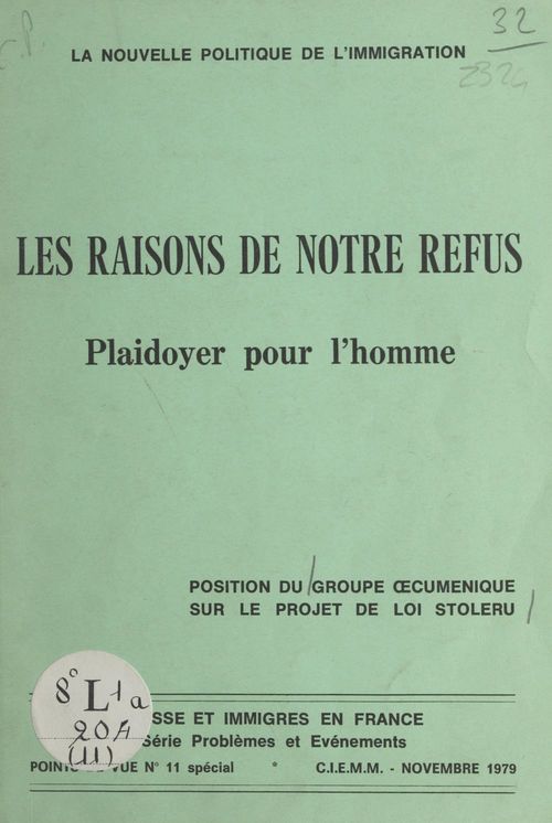 Couverture ebook de La nouvelle politique de l'immigration, les raisons de notre refus, de Ramon Casamitjana, Roby Bois