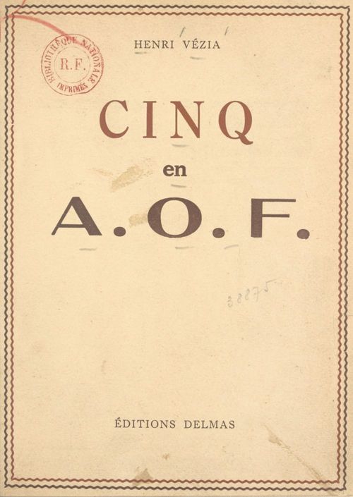 ebook cover of Cinq en A.O.F., by Henri Vezia