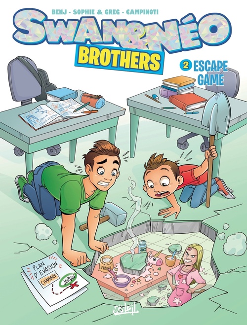 ebook cover of Swan et Néo Brothers T02 - Escape game, by Sophie et Greg