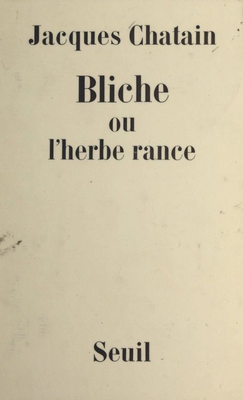 ebook cover of Bliche, by Jacques Chatain