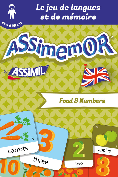 Couverture ebook de Assimemor - Mes premiers mots anglais : Food and Numbers, de Celadon, Jean-Sebastien Deheeger