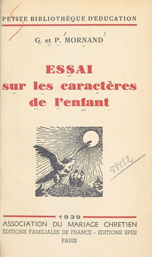 ebook cover of Essai sur les caractères de l'enfant, by Germaine Mornand, Pierre Mornand