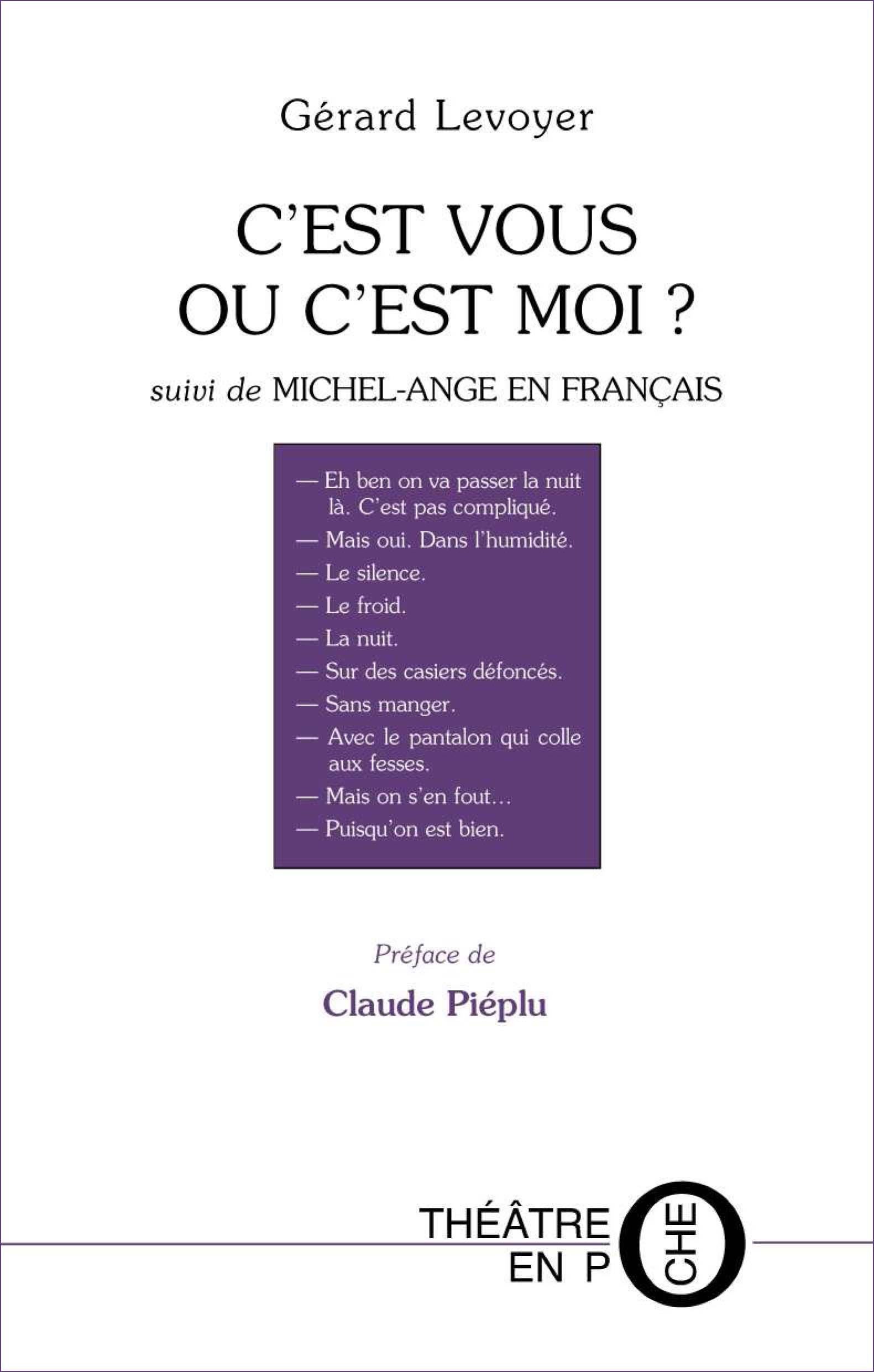 Couverture ebook de C'est vous ou c'est moi suivi de Michel-Ange en français, de Gérard Levoyer