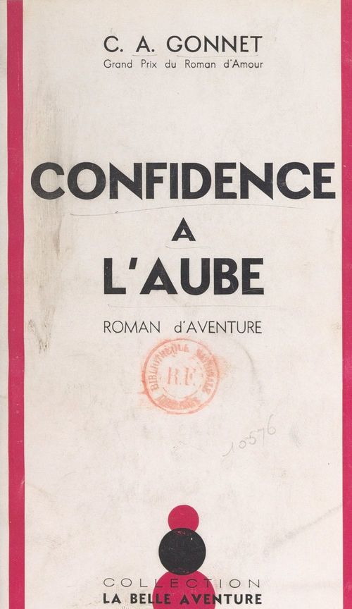 ebook cover of Confidence à l'aube, by Charles-Anthoine Gonnet