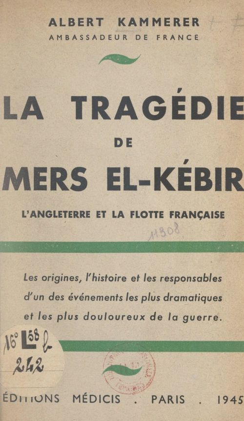 ebook cover of La tragédie de Mers-el-Kébir, by Albert Kammerer