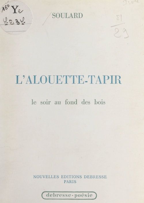 ebook cover of L'alouette-tapir le soir au fond des bois, by Francois Soulard