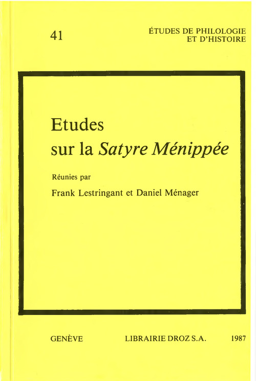 ebook cover of Etudes sur la Satyre Menippée, by