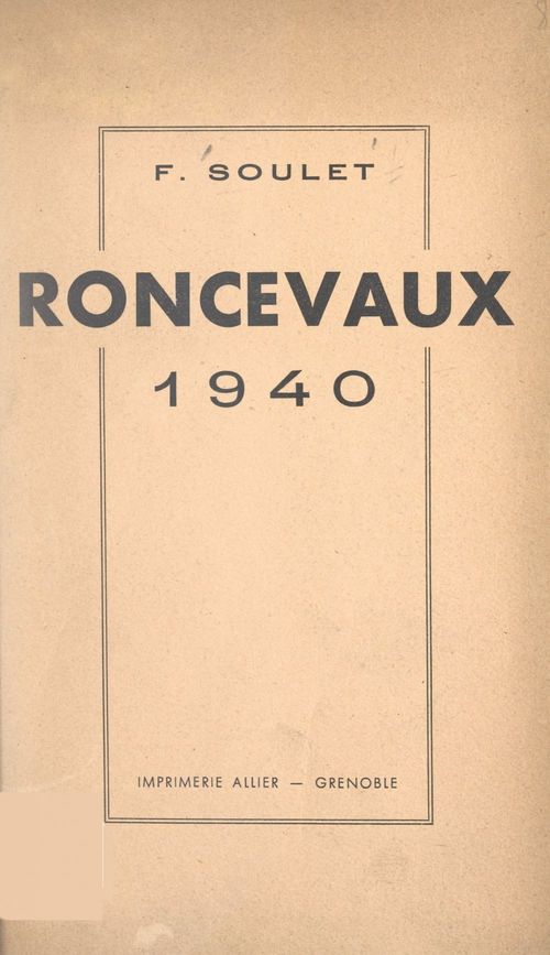 Couverture ebook de Roncevaux 1940, de Fulcien Soulet