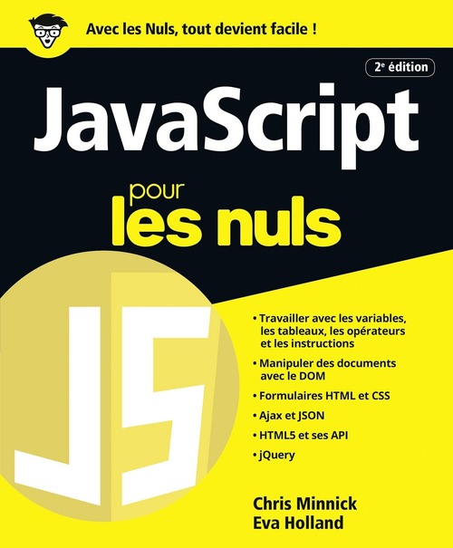 ebook cover of JavaScript Pour les Nuls, by Chris Minnick, Eva Holland