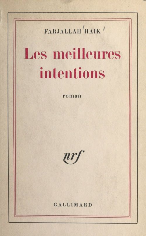 ebook cover of Les meilleures intentions, by Farjallah Haik