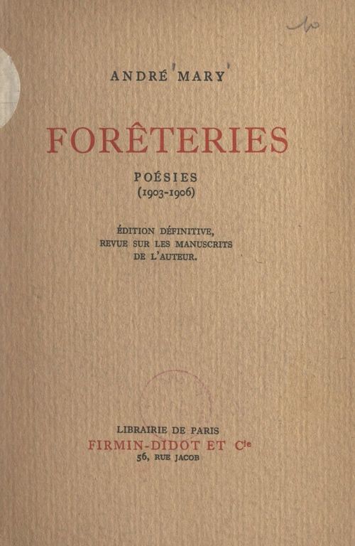 ebook cover of Forêteries, by Andre Mary
