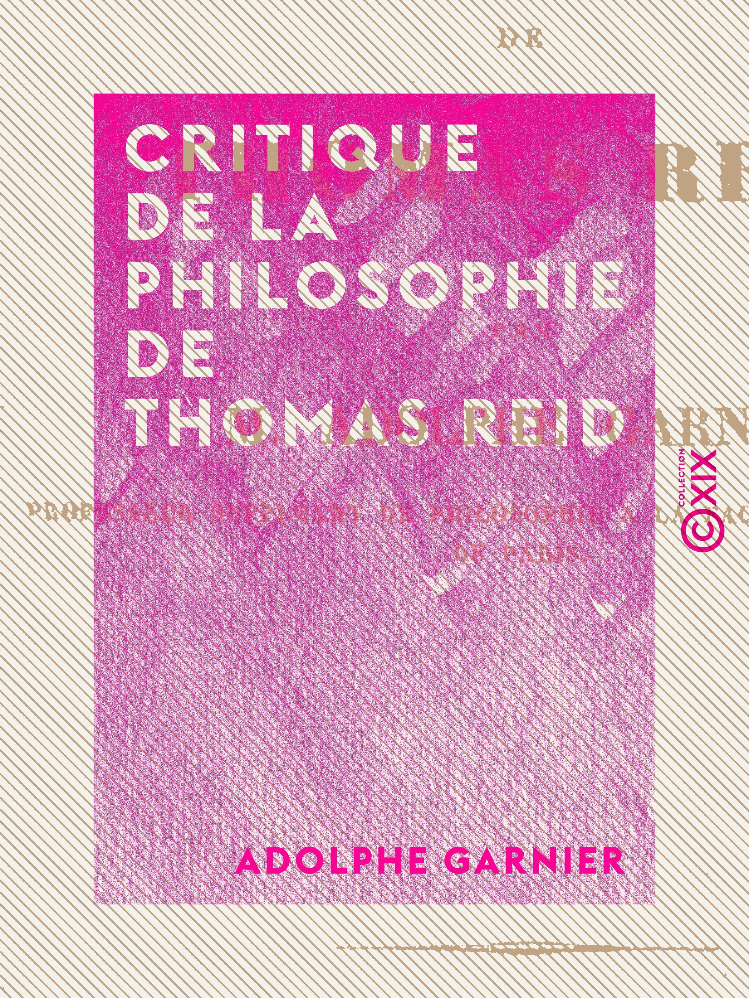 Couverture ebook de Critique de la philosophie de Thomas Reid, de Adolphe Garnier