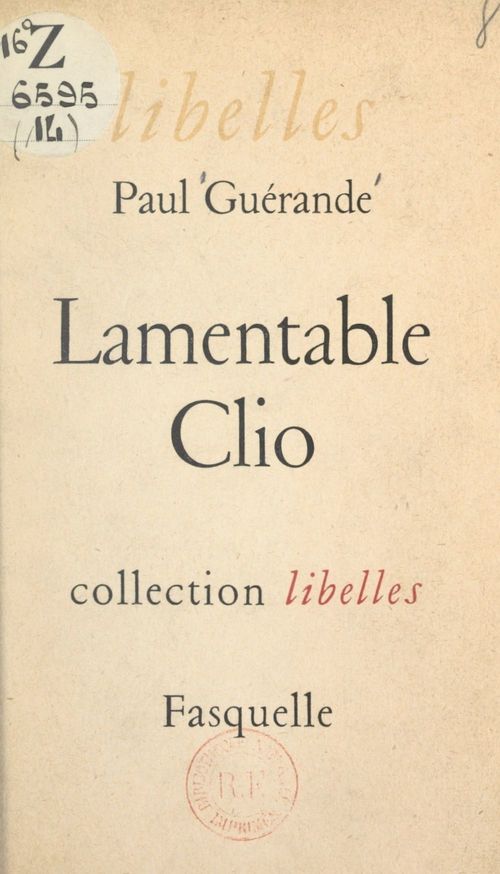 Couverture ebook de Lamentable Clio, de Paul Guerande