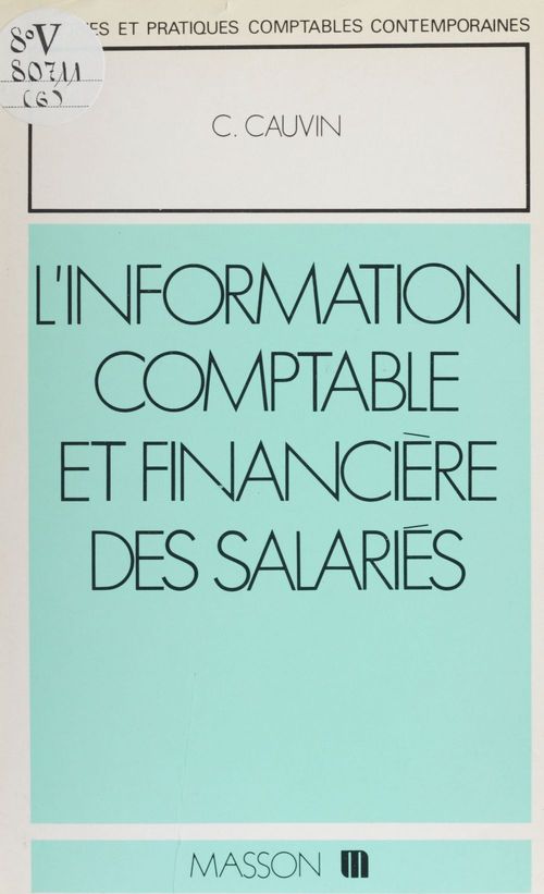 Couverture ebook de L'Information comptable et financière des salariés, de Raoul Cauvin