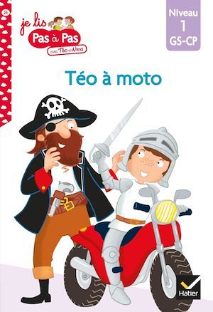 Couverture ebook de Téo et Nina GS-CP Niveau 1 - Téo à moto, de Isabelle Chavigny