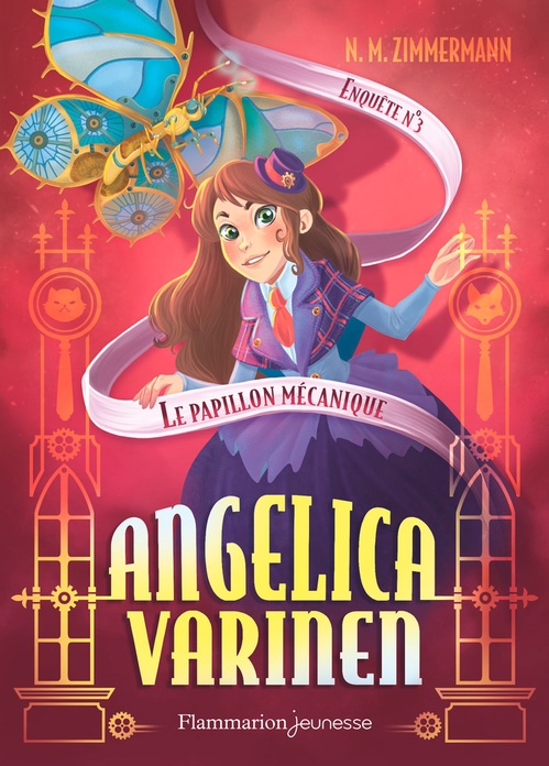 Couverture ebook de Angelica Varinen (Enquête N°3) - Le papillon mécanique, de N. M. Zimmermann