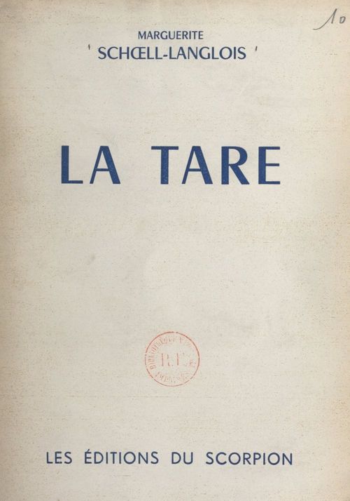 ebook cover of La tare, by Marguerite Schoell-Langlois