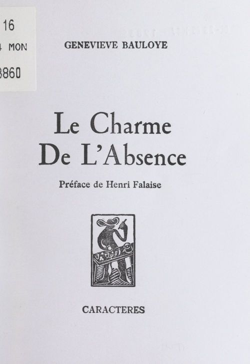 ebook cover of Le charme de l'absence, by Genevieve Bauloye