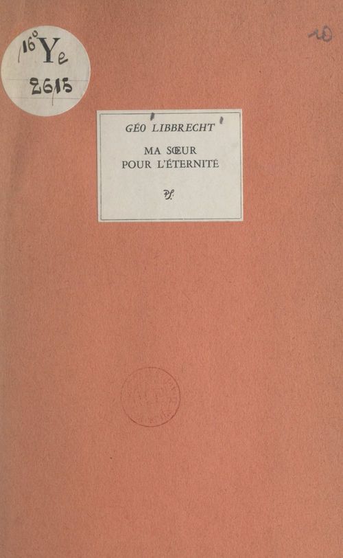 ebook cover of Ma soeur pour l'éternité, by Geo Libbrecht