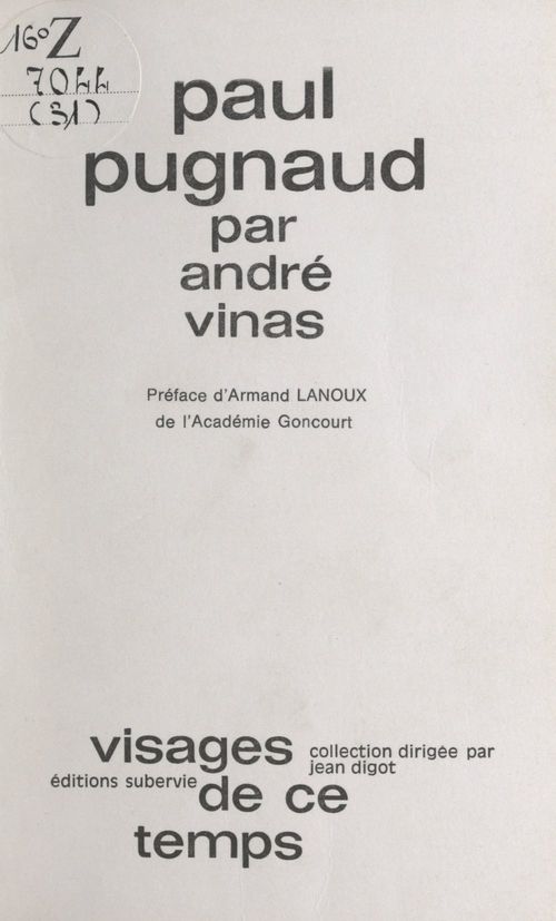 Couverture ebook de Paul Pugnaud, de André Vinas