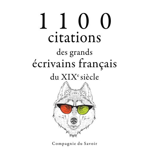 Couverture audiobook de 1100 citations des grands écrivains français du XIXe siècle, de Francois De La Rochef, Francois-Rene De Chateaubriand, Gustave Flaubert, Guy  De Maupassant, Honore  De Balzac, Stendhal