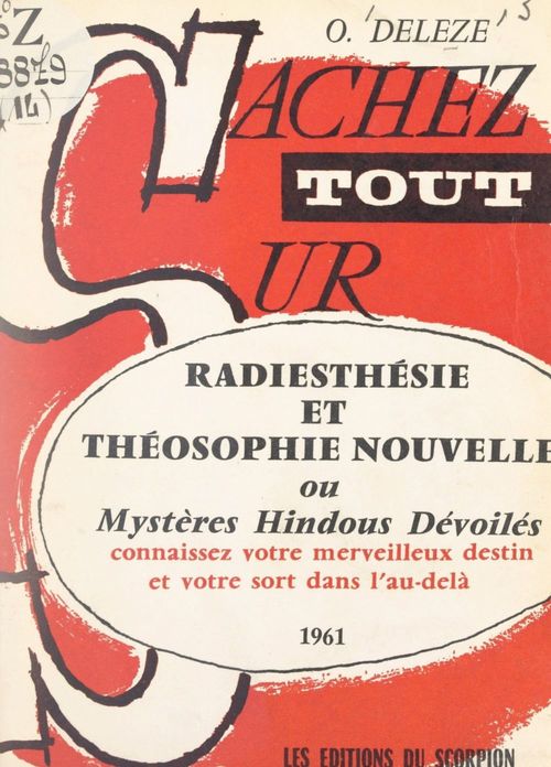 Couverture ebook de Radiesthésie et théosophie nouvelle, de O. Deleze