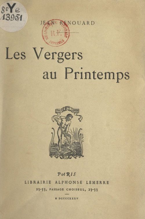 Couverture ebook de Les vergers au printemps, de Jean Renouard