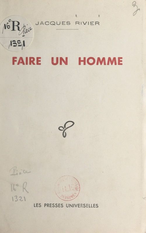 ebook cover of Faire un homme, by Jacques Rivier
