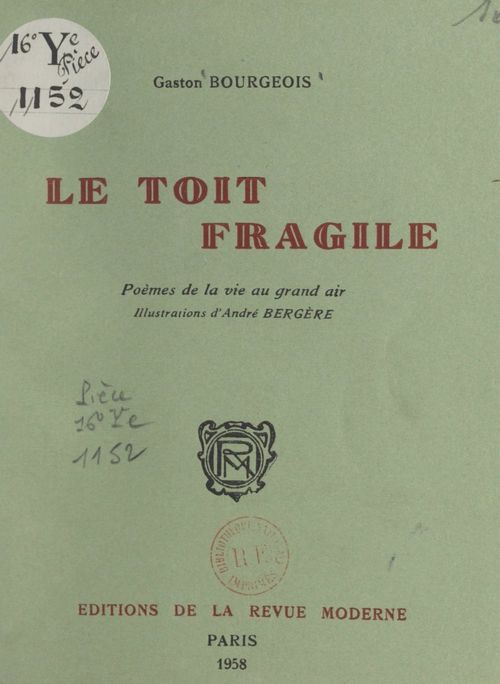 Couverture ebook de Le toit fragile, de Gaston Bourgeois
