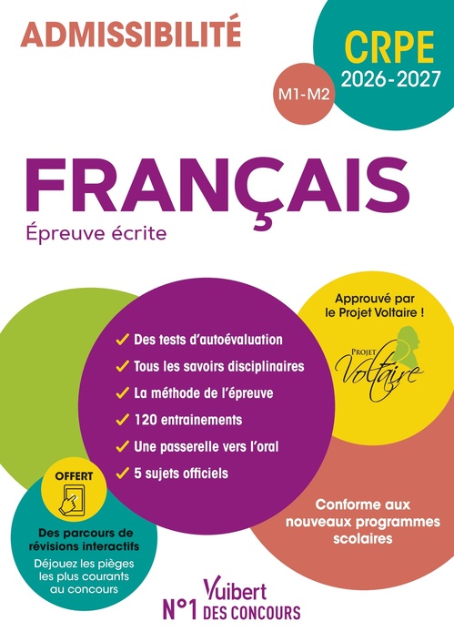 Couverture ebook de CRPE 2026-2027 - Français - Epreuve écrite (M1 et M2), de Clarisse Coffin, Catherine Dolignier, Matthieu Verrier