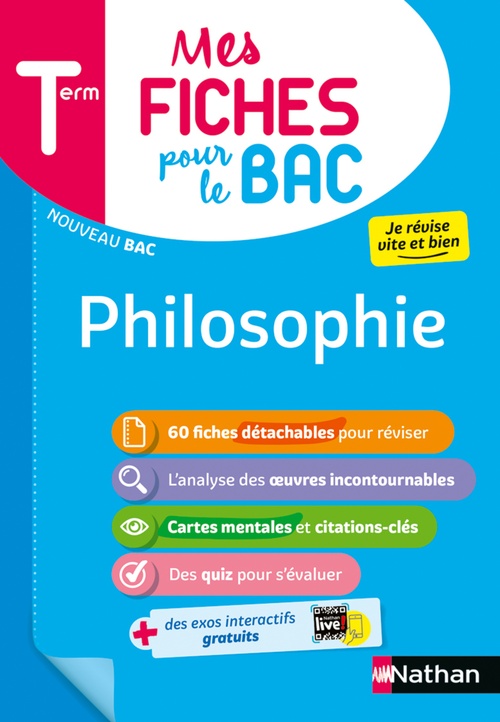 Couverture ebook de Mes fiches pour le bac Philosophie Terminale, de Katy Grissault