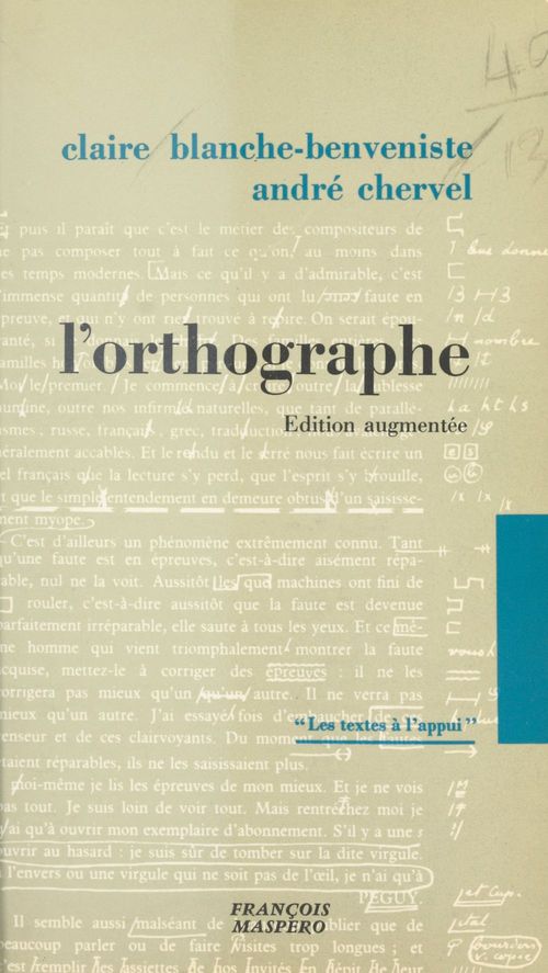 ebook cover of L'orthographe, by Claire Blanche-Benveniste, André Chervel