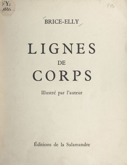 ebook cover of Lignes de corps, by Brice-Elly