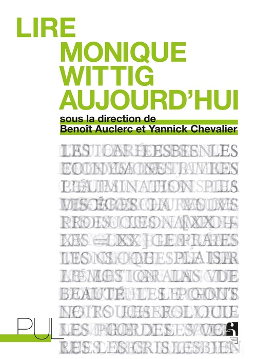 ebook cover of Lire Monique Wittig aujourd´hui, by Chevalier Yannick