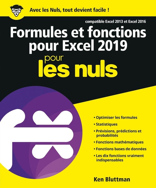 ebook cover of Formules et fonctions pour Excel 2019 Pour les Nuls, by Ken Bluttman, John Walkenbach