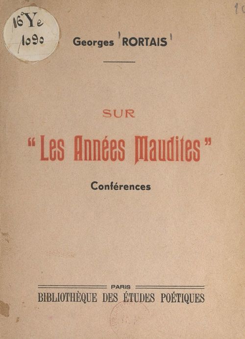 Couverture ebook de Sur les années maudites, de Georges Rortais