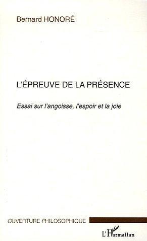 ebook cover of L'épreuve de la présence, by Bernard Honoré