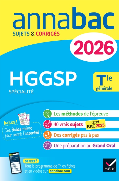 ebook cover of Annales du bac 2026 - Annabac HGGSP Tle générale (spécialité), by Barbara Jamin de Capua, Jean-Philippe Renaud, Christophe Clavel, Anthony Guyon, Florence Holstein