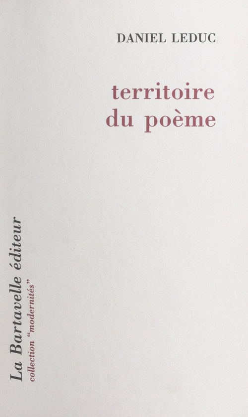 Couverture ebook de Territoire du poème, de Daniel Leduc